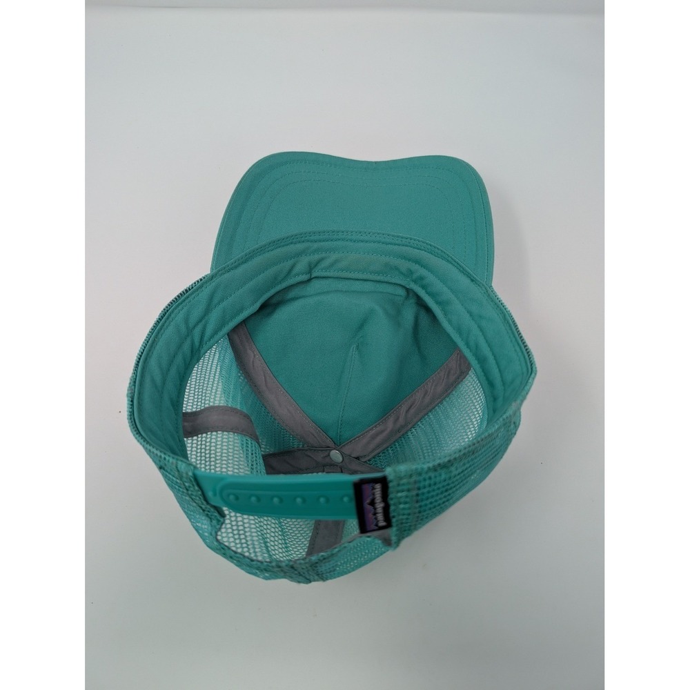 Patagonia Women's Teal & White Mountain Scene Trucker Hat Snapback - Picture 10 of 11